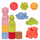 Set lodrash Montessori Tullo 614, 14 copë, blloqe sensoriale dhe automjete, shumëngjyrëshe