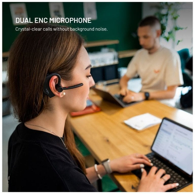 Kufje Bluetooth FIXED Talk Pro, open ear, ENC, e zezë