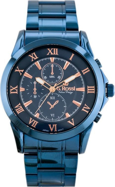 Ora për meshkuj G.Rossi 3844B-6F3, çelik inox, 3 ATM, blu