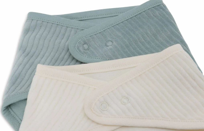 Përparëse Jollein Bandana Velvet Rib Sea Green/Ivory, 2 copë