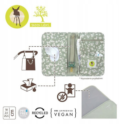 Çantë ndërrimi Lässig Changing Pouch Leo, e vogël dhe e lehtë, me jastëk ndërrimi, ngjyrë khaki e çelët