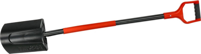 Lopatë Proline Straight Spade Premium, me bisht metalik 1200mm, me dorezë të gjerë, gri