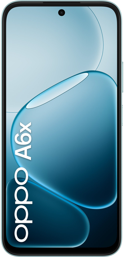 Telefoni Oppo A6x, ekran i madh, kamera dyshe me AI, Ice Blue