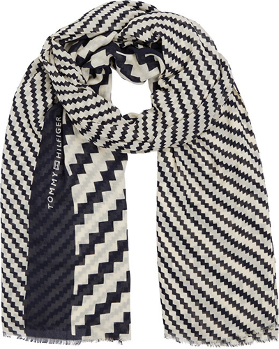 Shall për femra Tommy Hilfiger, e bardhë/zezë