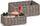 Set shportash Zeller, 2 copë, stil wicker rattan, gri