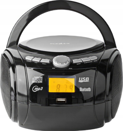 Radio CD portative Nedis Boombox, 9W, Bluetooth USB FM, e zezë