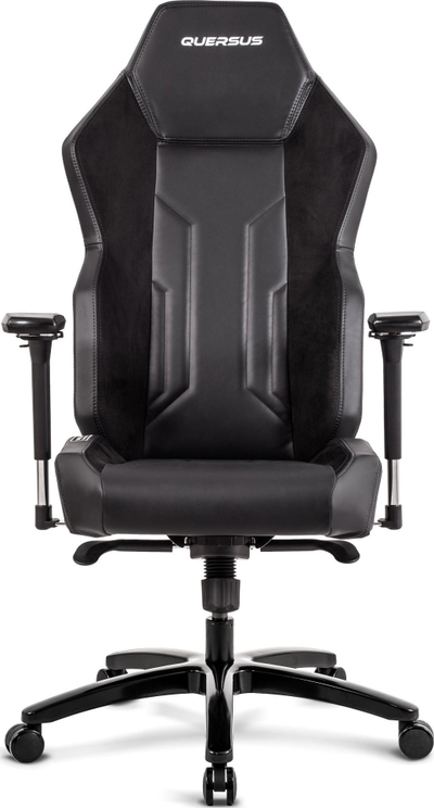 Гејминг столче Quersus VAOS 2.2 Diamond Black, механизам SYNCHRO, алуминиумска основа, црна