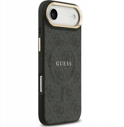 Kapak Guess Hardcase 4G Classic MagSafe, për iPhone 17 Air, lëkurë eco, i zi