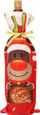 Qese dekorative vere Christmas Reindeer, për shishe 750 ml, poliester, e kuqe