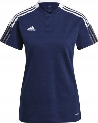 Bluzë polo Adidas Tiro 21 GK9674 për goca, me teknologji AEROREADY, blu e errët