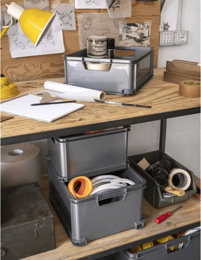 Kuti ruajtje Curver Unibox 30L, plastike, gri