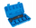 Set pastrimi bulonash Geko, 9 copë, me kasetë plastike, blu