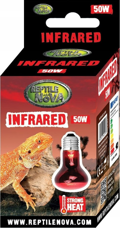 Llambë ngrohëse Reptile Nova Infrared, 50W, për terrarium, e kuqe