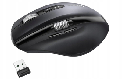 Maush pa tela Ugreen Wireless Optical, 2.4G edhe Bluetooth, 5000 DPI, i zi
