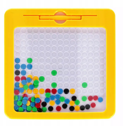 Tabllo magnetike edukative OZ, 26x26cm, me stilolaps edhe shabllone, e verdhë