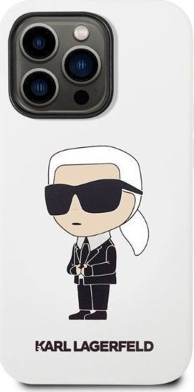 Mbulesë telefoni Karl Lagerfeld Silicone Ikonik KLHCP14XSNIKBCH, për iPhone 14 Pro Max, silikon, e bardhë