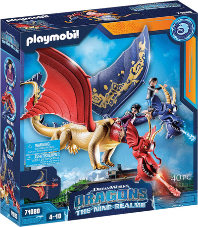 Set lodrash Playmobil Dragons The Nine Realms Wu &amp; Wei me Jun, 40 pjesë, shumëngjyrësh