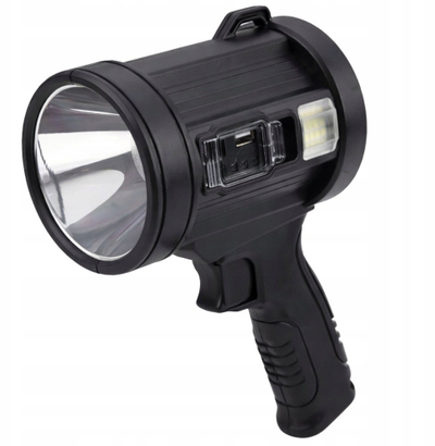Dritë dore LEAN Solar Searchlight, LED, 6 mënyra, powerbank, e zezë