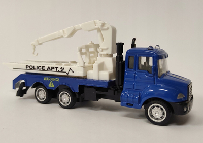 Kamion lodër policie Blind Man's Buff Truck, metal, model cistërnë, blu