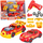 Lodër makinë garash LeanToys Racing Team, set montimi 27 pjesë, drita dhe tinguj, e kuqe