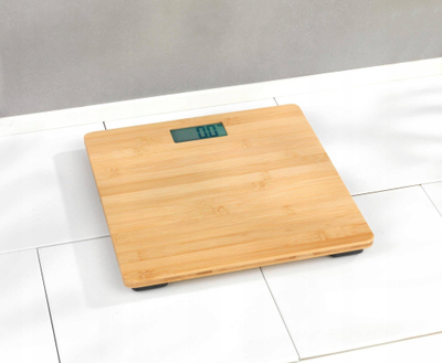 Peshore personale WENKO Bambusa, digjitale, deri 180 kg, kafe