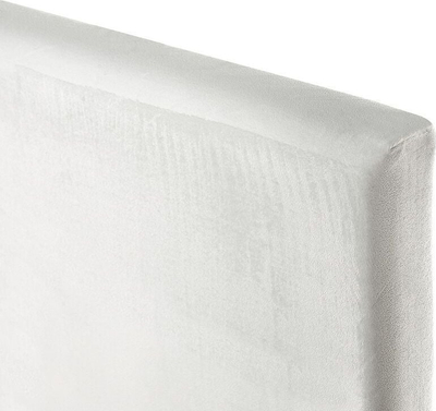 Shtrat Beliani Fitou Velvet, 160 x 200 cm, EU King Size, i bardhë
