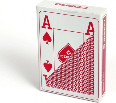 Letra loje Copag Poker Size me shifra të mëdhaja (Jumbo Index), plastike, shpinë e kuqe