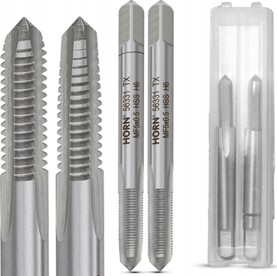 Set çepa filetoje HORN MF5, M5x0.5, HSS, ngjyrë argjendi