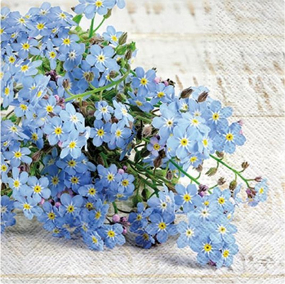 Serveta letre Duni Napkin P SDL120108, 33x33 cm, 3-shtresore, me lule blu