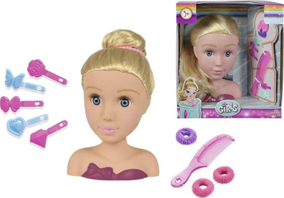 Set lodër flokësh Simba Girls Styling Head, bust 19 cm, me aksesorë, bionde