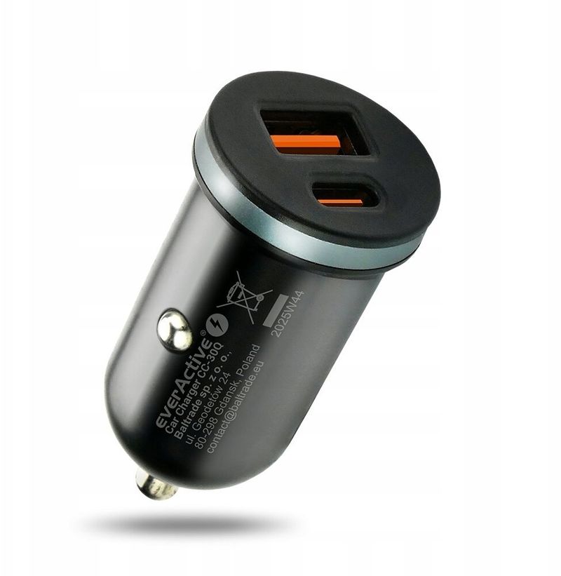 Karikues makine everActive CC-30Q, USB dhe USB C, Quick Charge 3.0, i zi