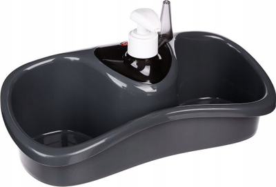 Dispenser sapuni 5five Dishwashing Set, me vend për sfungjerë, plastik, i zi