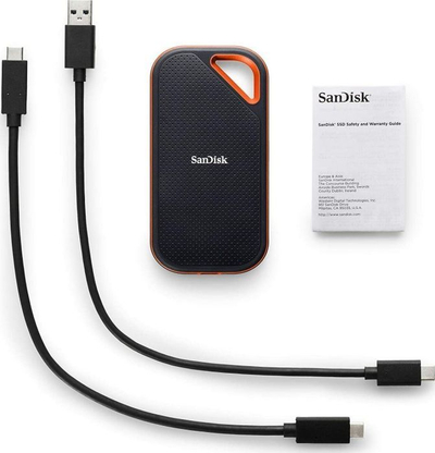SSD portabël SanDisk Extreme PRO, 4TB, USB Type C 3.2 Gen 2, i zi portokalli