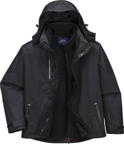 Xhaketë Unimet Insulated Jacket 3in1 S553, e papërshkueshme nga uji, me kapuç, e zezë, madhësia S