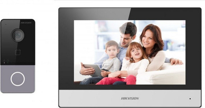 Komplet video interfon IP Hikvision DS-KIS603-P, 2MP Full HD, PoE WiFi, argjendtë