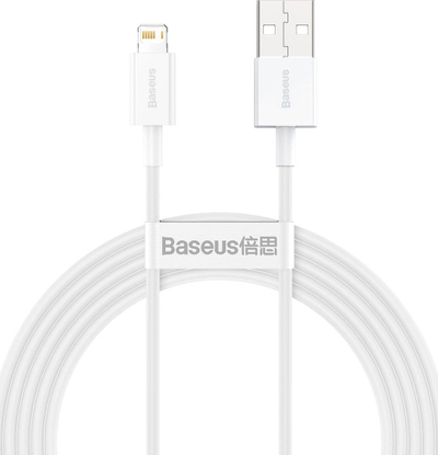 Kabllo BASEUS Superior Series USB-A - Lightning, 2.4A, 2m, e bardhë