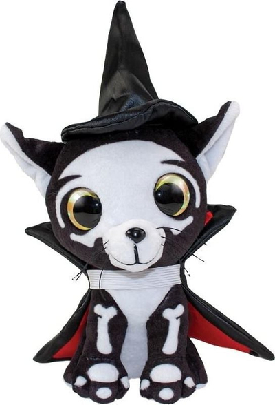 Lodër pelushi Lumo Stars Lumo Macja Spooky, 15 cm, bardh e zi