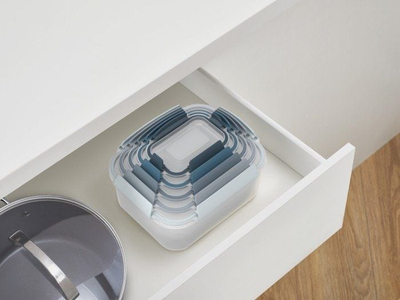 Set kontejnerësh kuzhine Joseph Joseph Nest Lock Editions, shumëpërdorimësh, shumëmasa, blu