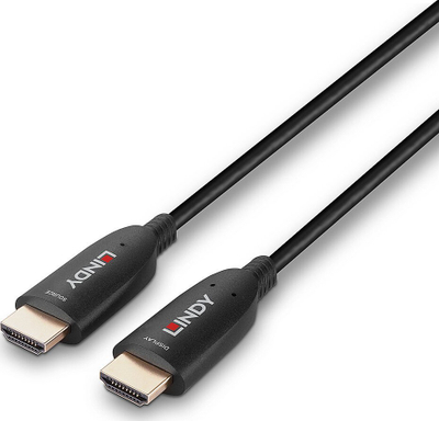 Kabllo HDMI Lindy Fibre Optic Hybrid, 60m, 8K 60Hz, e zezë