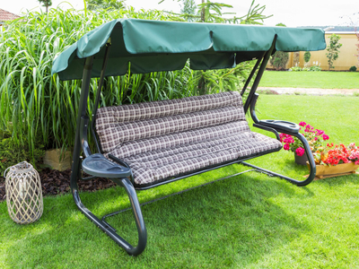 Jastëk kopshti Hobbygarden ANIA për luhatëse 150 cm, me kuadrata kafe
