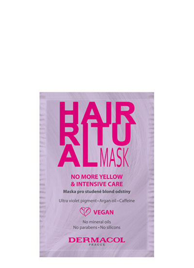 Maskë rigjeneruese për flokë bjondë Dermacol Hair Ritual (No More Yellow & Intensive Care), 15 ml