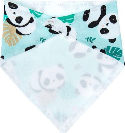 Përparëse-shall për bebe Akuku Panda Scarf, pambuk 100%, me kopsa, ngjyrë mente me panda