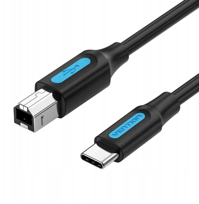 Kabllo printeri Vention USB C në USB B, 2.0, 2A, 2m, e zezë