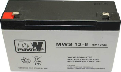 MW Power MWS 12-6 AGM Батерија, 6V, 12Ah