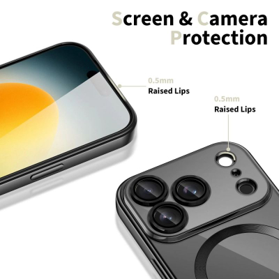Mbrojtëse telefoni Tech-Protect MagFlex për iPhone 17 Pro Max, MagSafe, e tejdukshme, e zezë