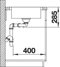 Lavabo kuzhine Blanco Lantos 8 S IF 519713, çelik inox, për montim në nivel, inox