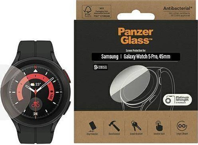 Xham mbrojtës PanzerGlass për Samsung Galaxy Watch 5 Pro 45mm, xham i temperum, transparent