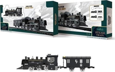 Set tren lodër Swede Retro Train With Tracks, 75cm, me drita dhe zhurma, shumëngjyrësh