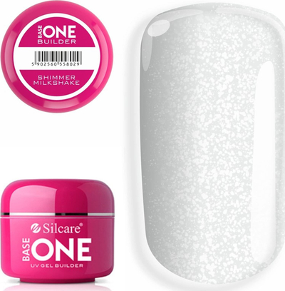 Xhel ndërtues për thonj Silcare Base One Shimmer Milkshake, njëfazësh, 50 g, i bardhë si qumësht