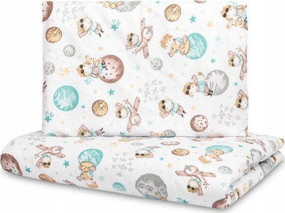 Set shtrati për bebe Sensillo Planets, 100x135 cm, pambuk 100%, shumëngjyrësh